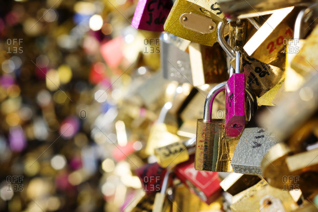 Locks on a fence in Paris