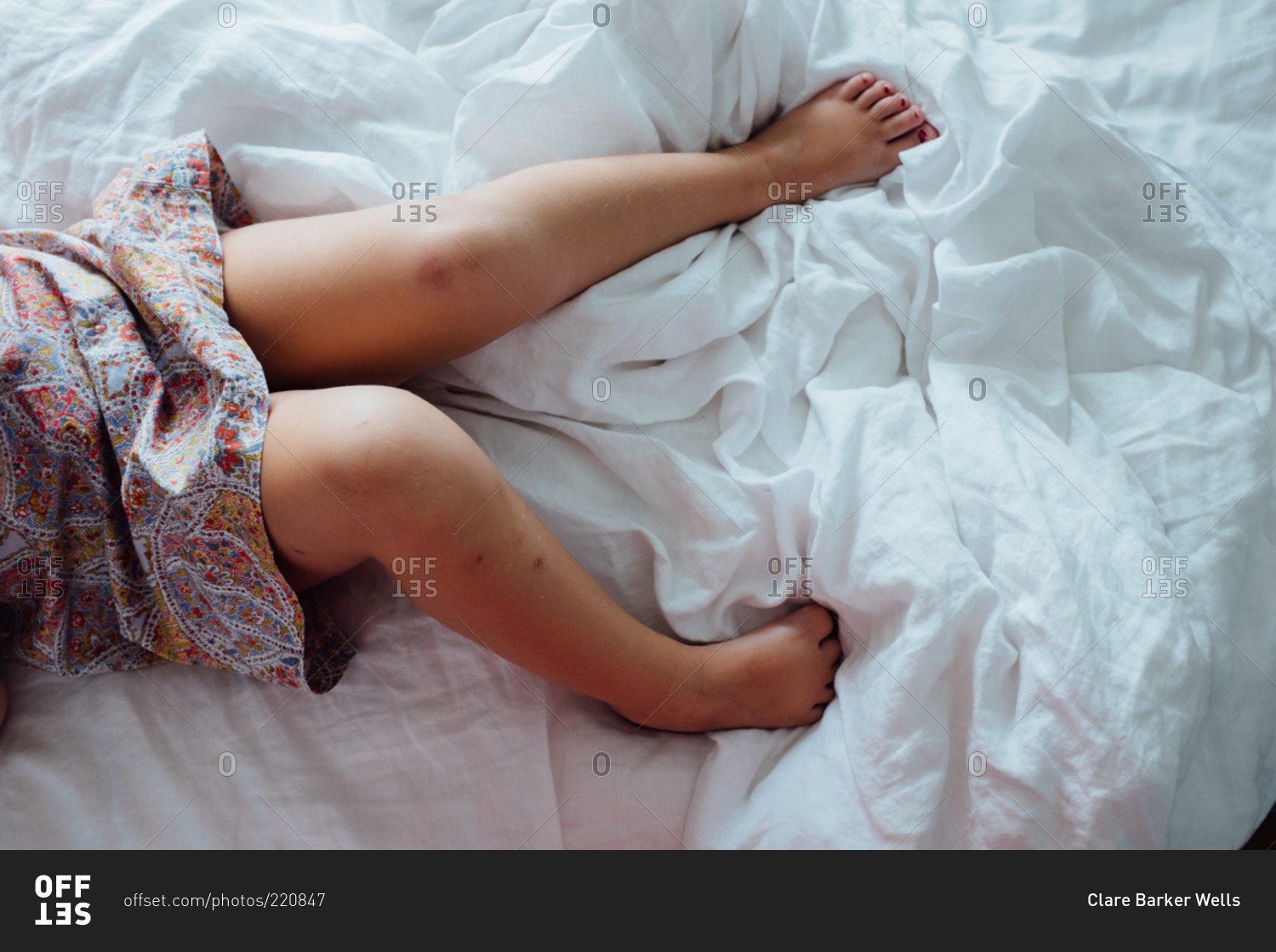 little-girl-lying-in-bed-stock-photo-offset