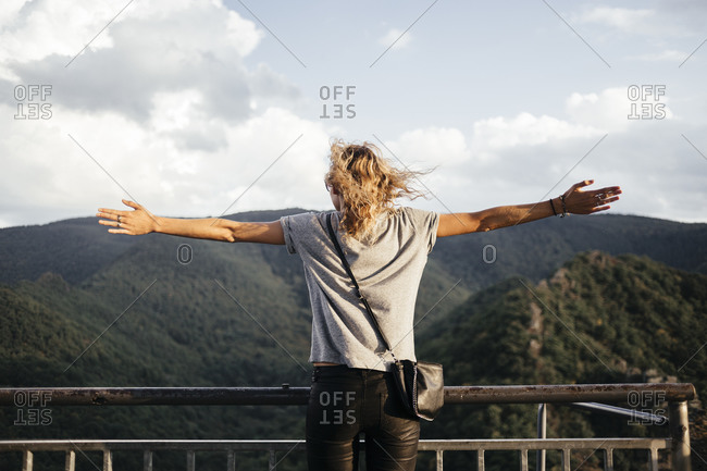 arms stretched out stock photos - OFFSET