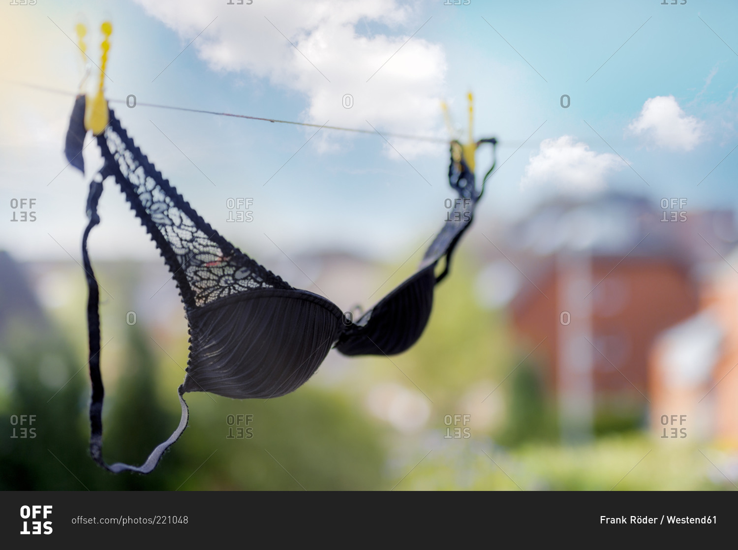 Bra hanging clothesline Stock Photos and Images
