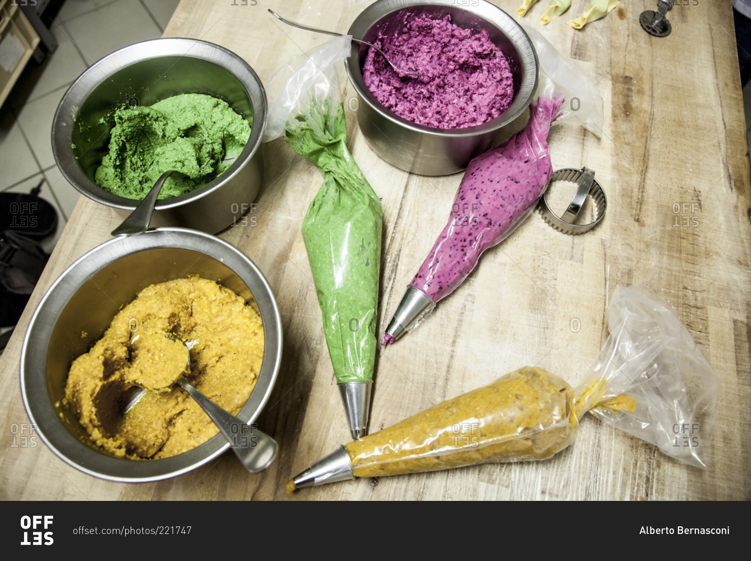 Different flavored tortellini pasta fillings stock photo OFFSET