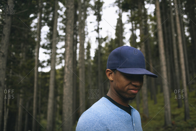 Man overlooking view of Badlands in South Dakota