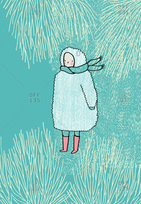 Girl bundled up in the winter