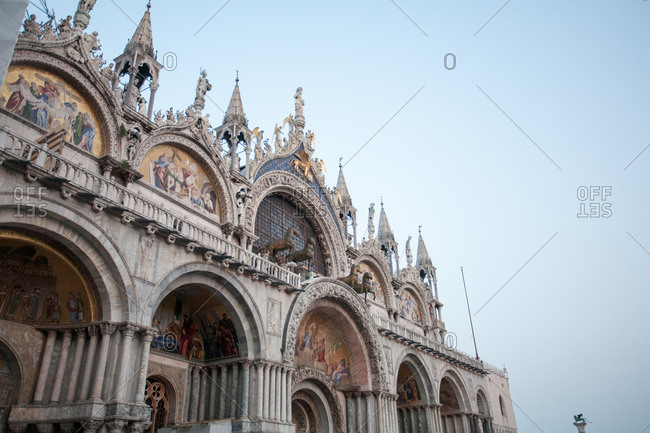 Facade of the Saint Mark's Basilica in Venice, Italy