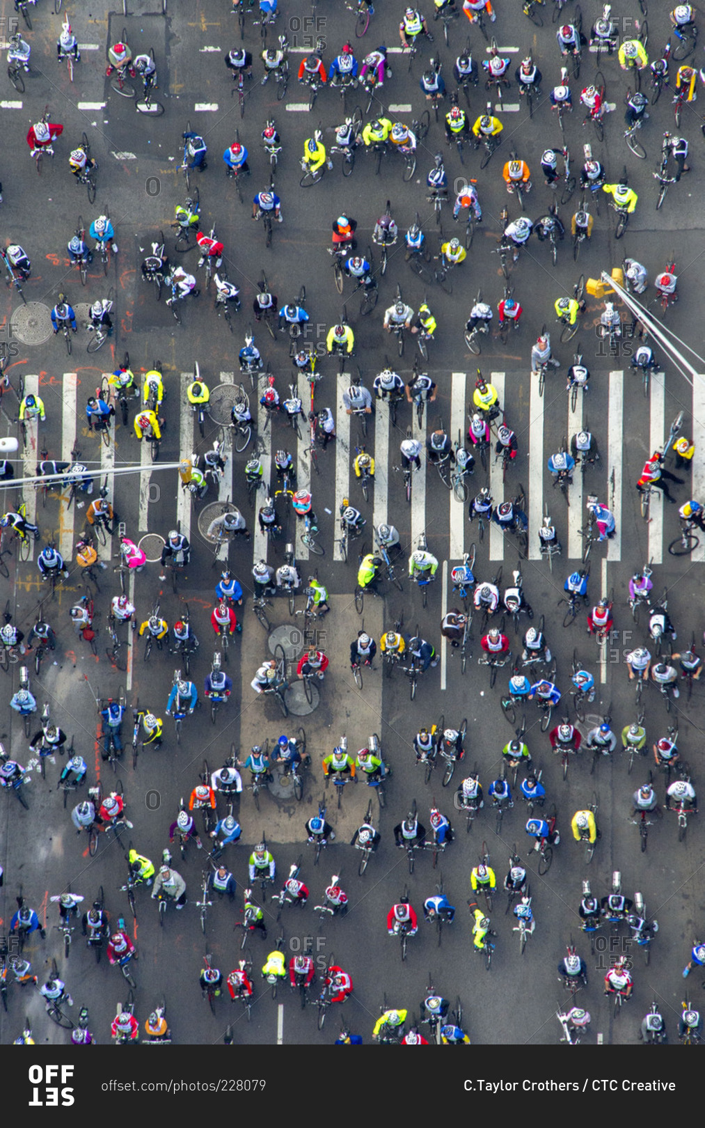 Crowd of bikers  in New York City