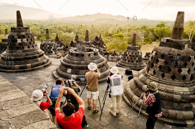 Photographers in Borobudur, Java