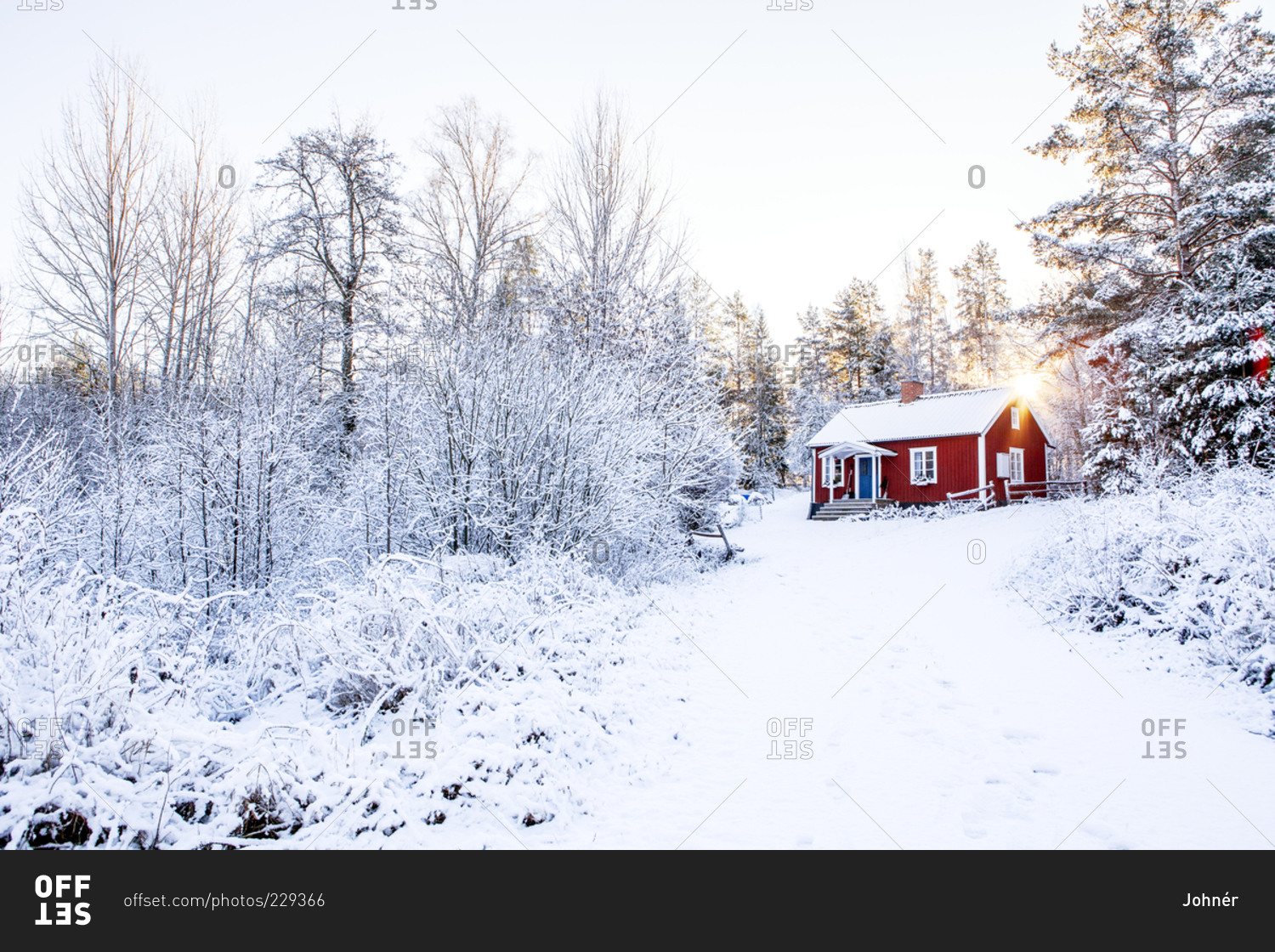 Wooden house at winter