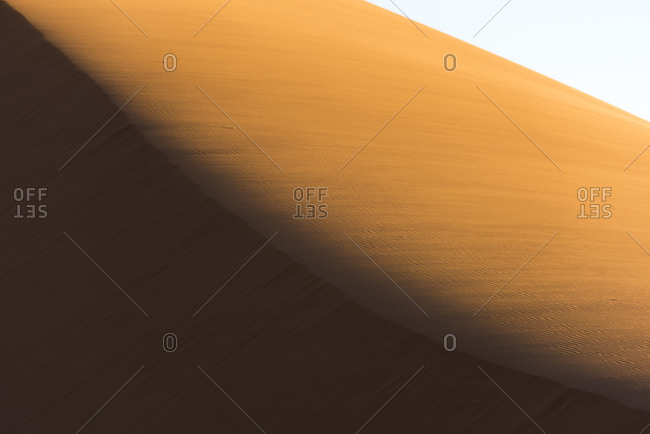 The rim of a sand dune in the Namibian desert