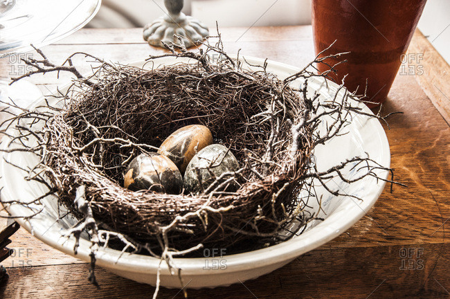 A decorative bird's nest