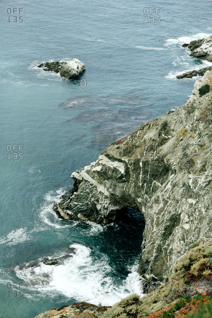 A rocky seaside cliff