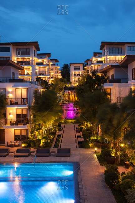 Discovery Shores Resort, Boracay, Philippines - February 20, 2013: Pool and resort exterior, Philippines