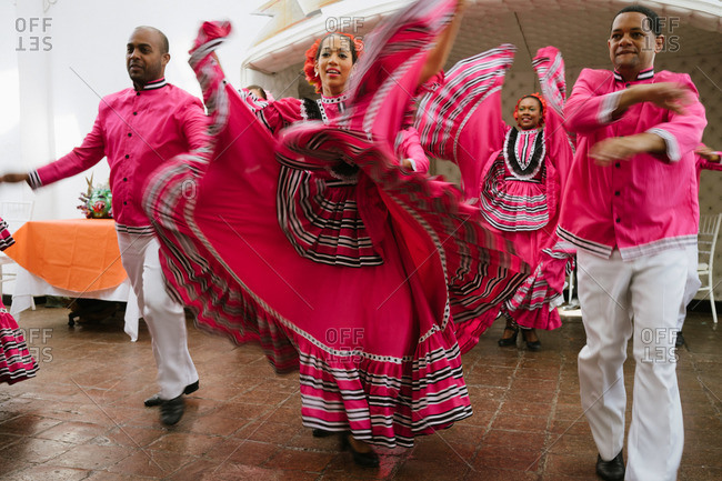 Santo Domingo, Dominican Republic - January 18, 2015: Salsa dancers in the Dominican Republic