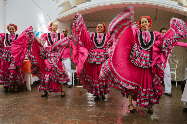 Santo Domingo, Dominican Republic - January 18, 2015: Salsa dancers in Dominican Republic
