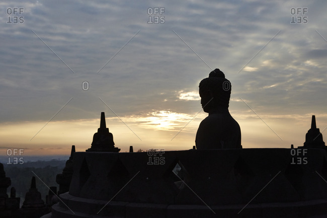 Sunset at Borobudur, Magelang - Offset