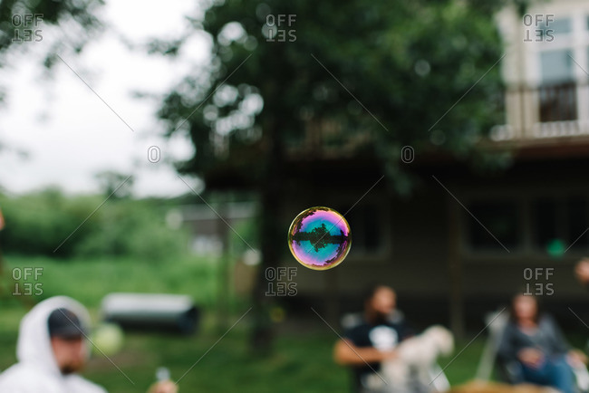 Bubble floating in mid-air