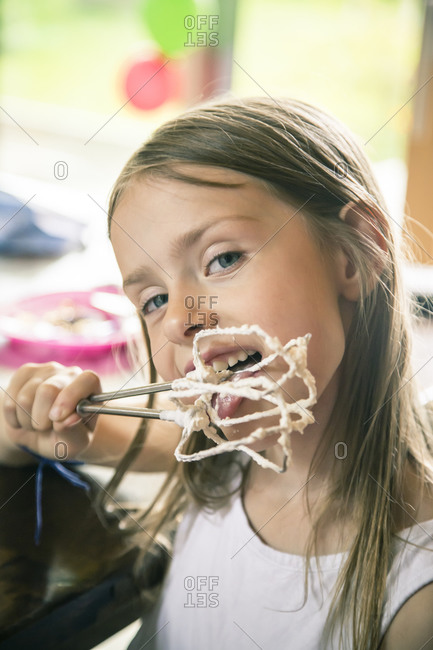 Man licking whipped cream from a woman's … – License Images – 304565 ❘  StockFood