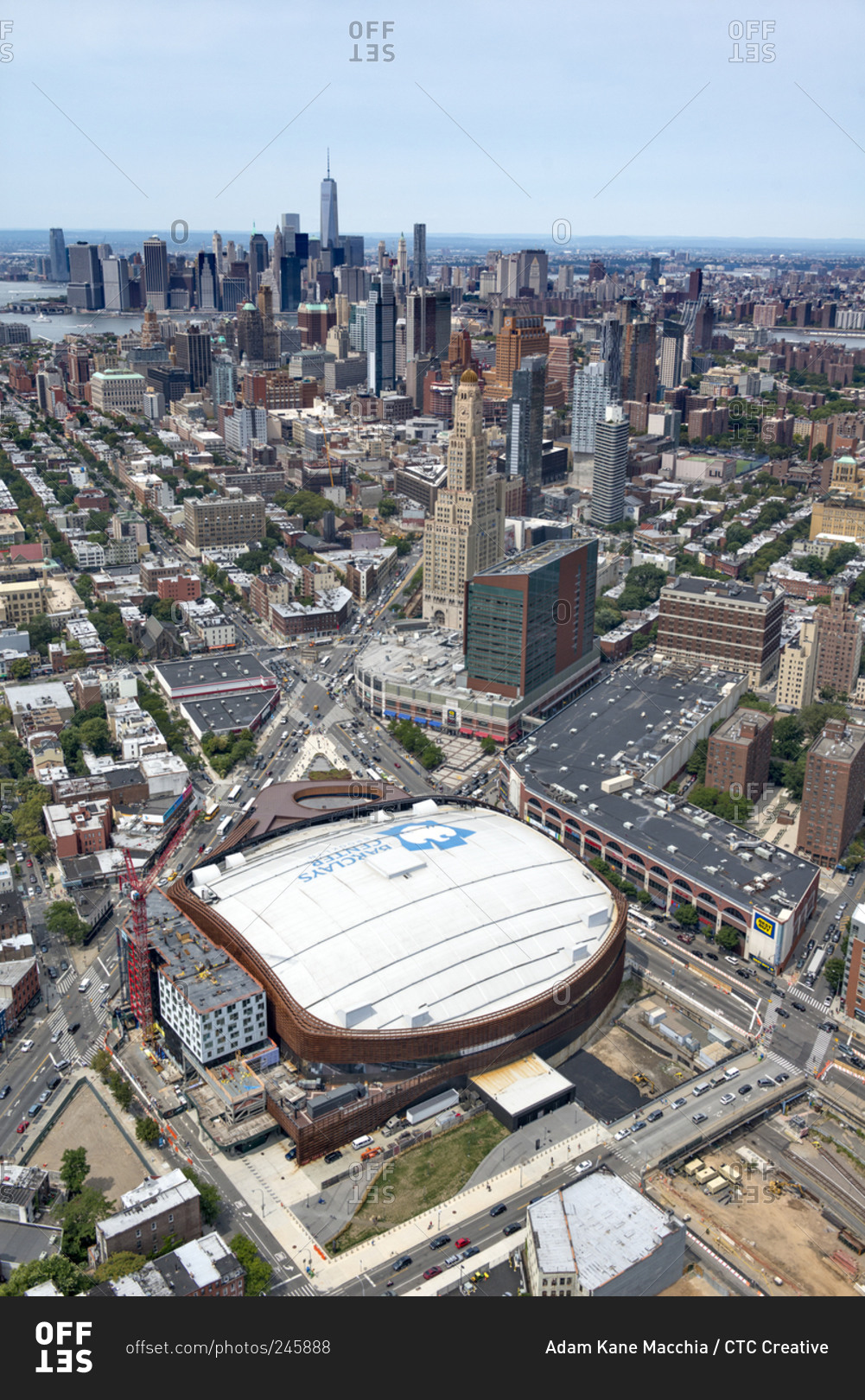 New York, USA - August 16, 2014: Overhead View Of Barclays Center In ...