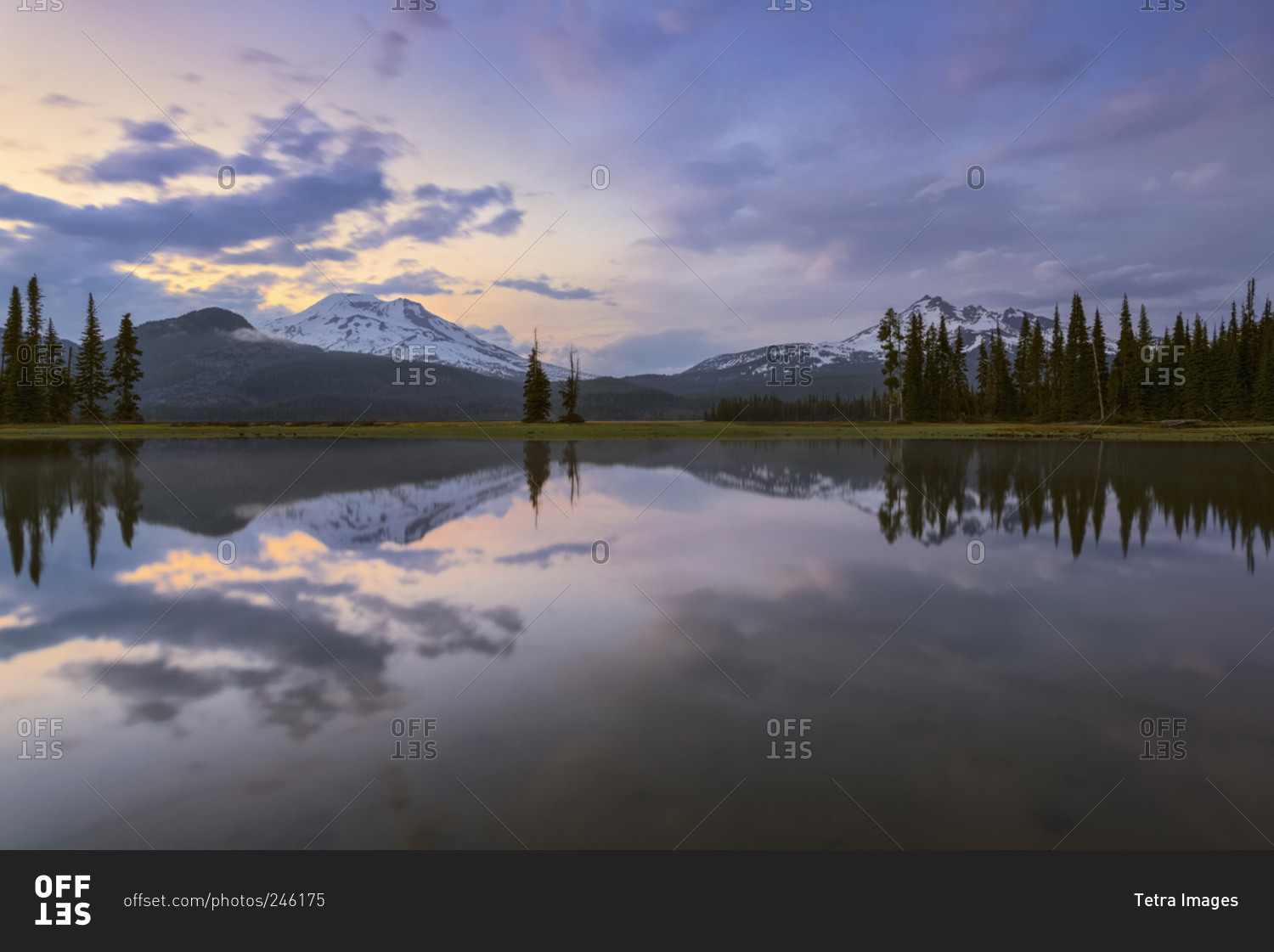 View of Sparks Lake at sunset, Oregon