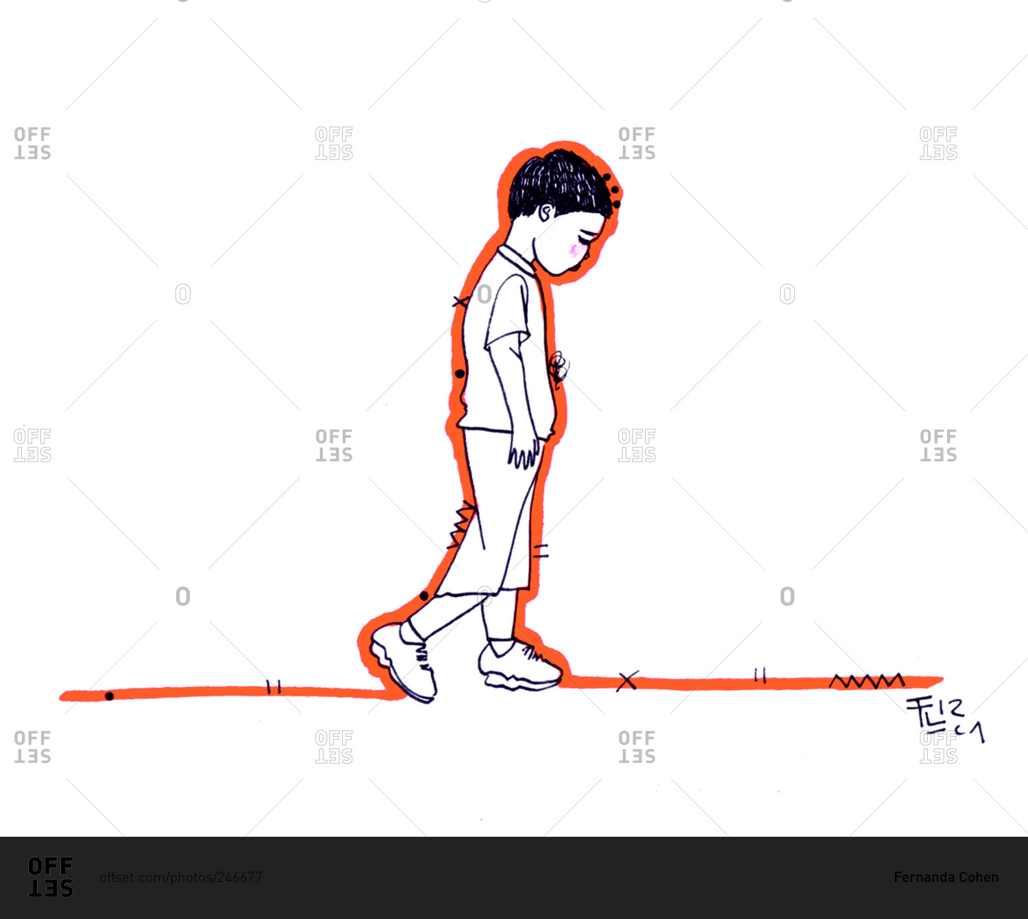 boy walking alone