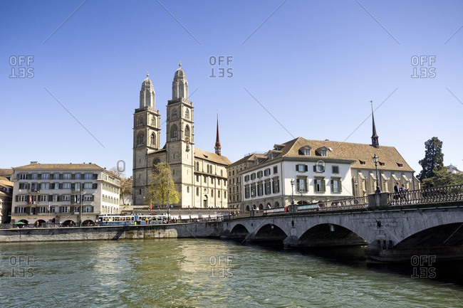 View to Great Minster and Limmat river, Zurich