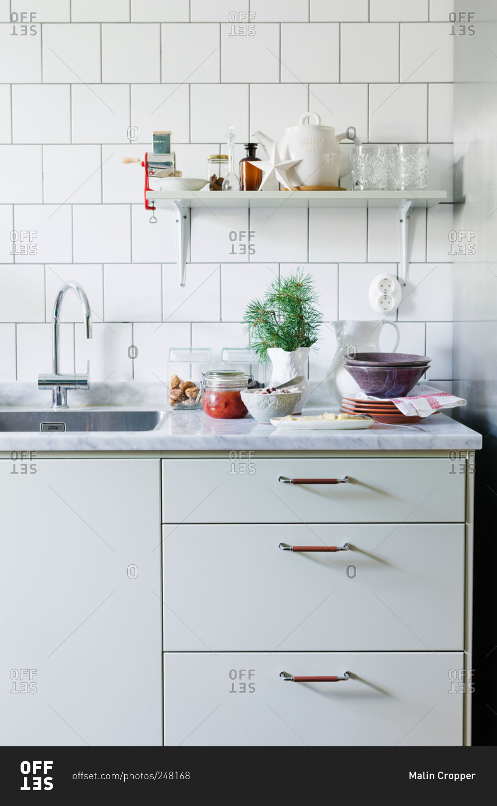A kitchen countertop with Christmas treats in Sweden