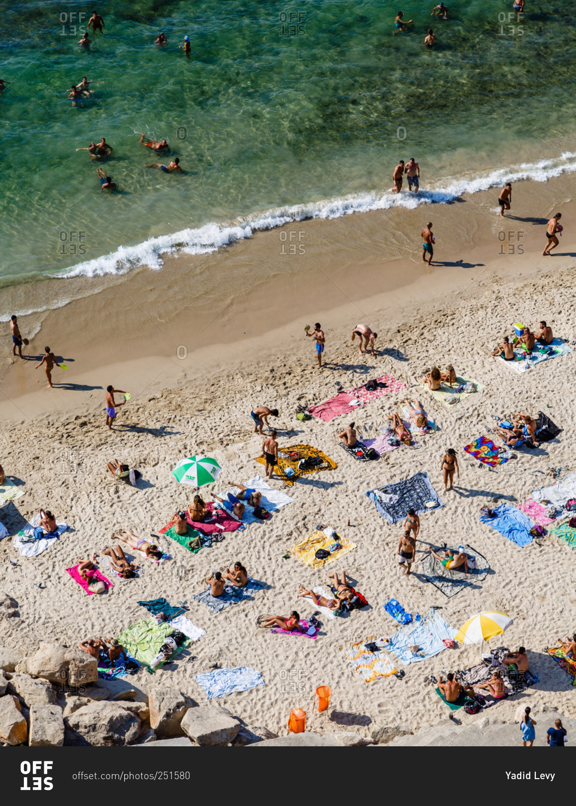 Tel Aviv, Israel - September 5, 2014: People enjoying the beach stock ...