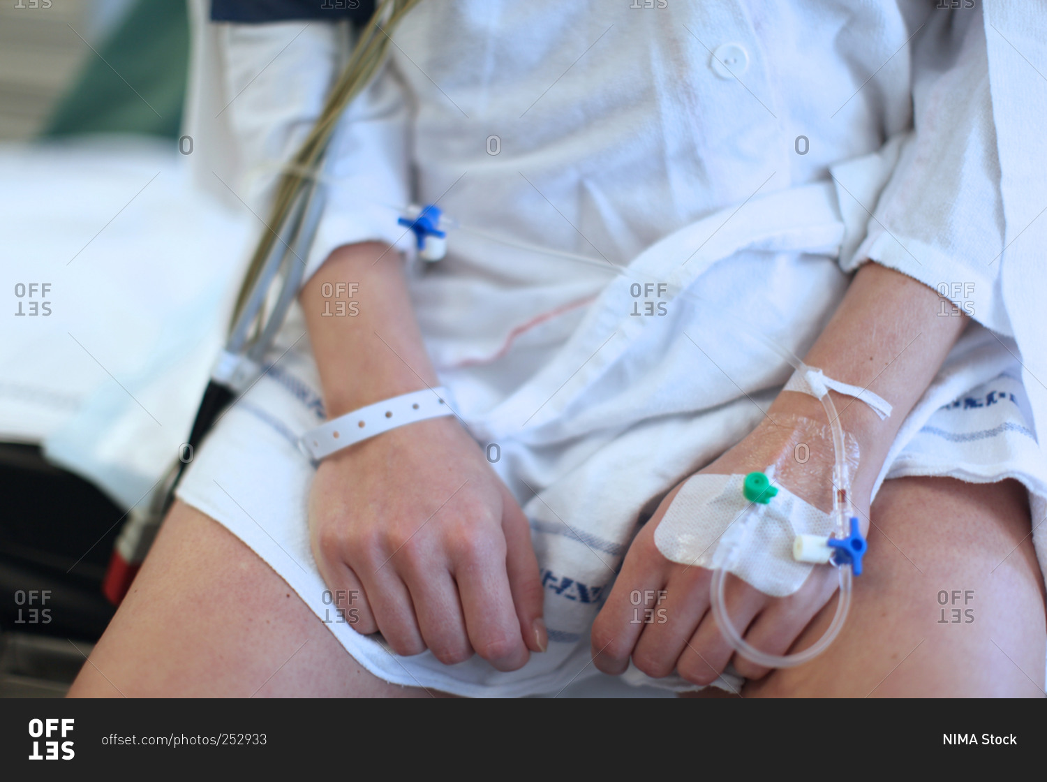 Woman getting general anesthesia in hospital stock photo OFFSET