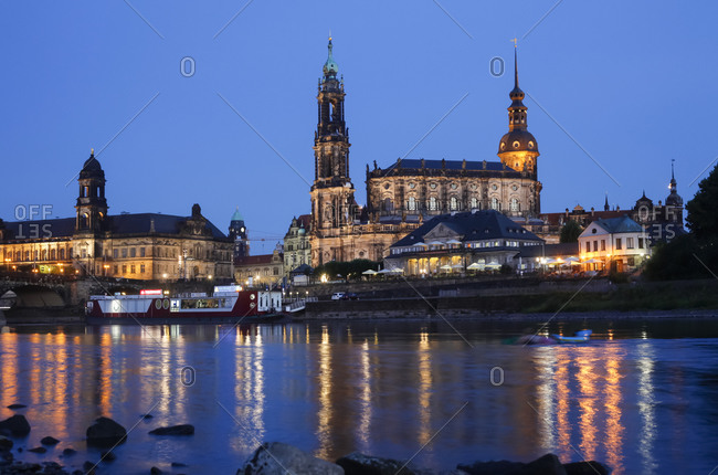 Dresden Cathedral in the evening, Dresden