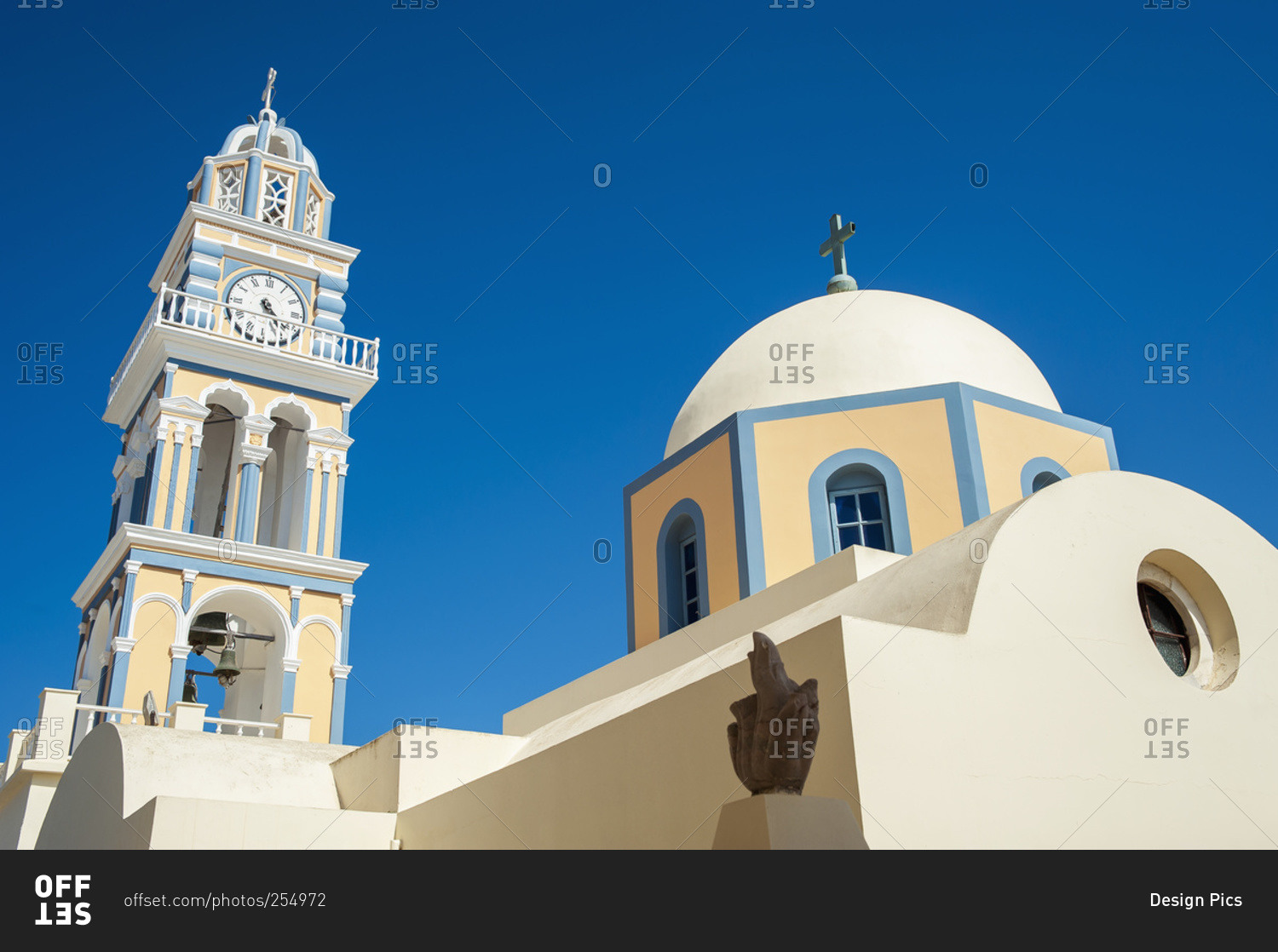 Fira's Catholic Cathedral dedicated to Saint John The Baptist in Santorini, Greece