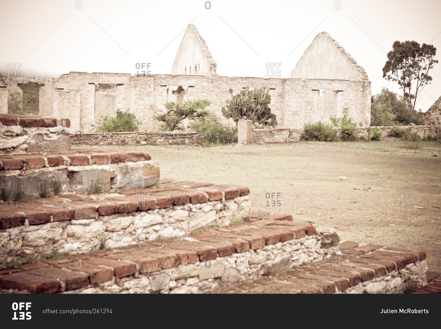 Ruins of a hacienda in colonial silver mining town of Pozos, Mexico