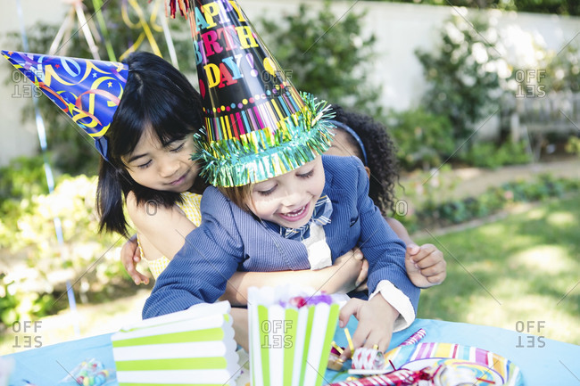 Kids play at a birthday party