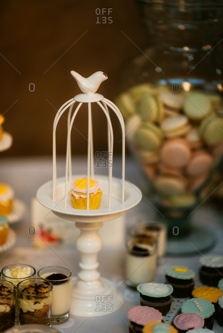 Cupcakes And Cookies On A Wedding Reception Table Stock Photo Offset