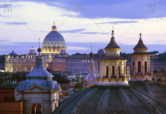 Architecture of St. Peters Basilica in Vatican City, Rome, Italy