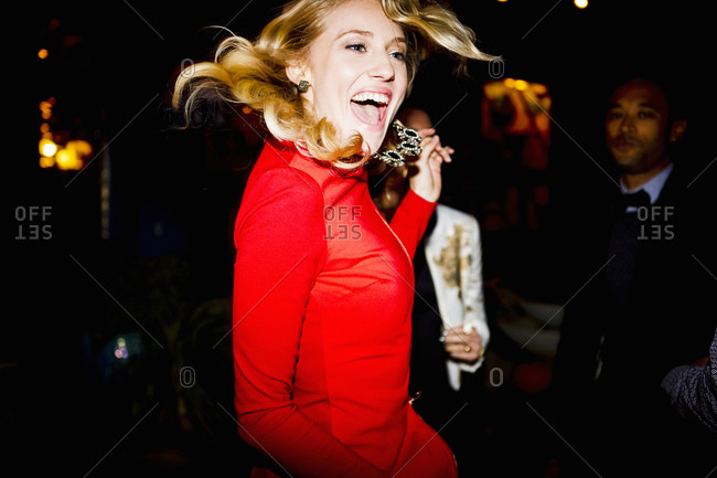 Woman dancing at a party