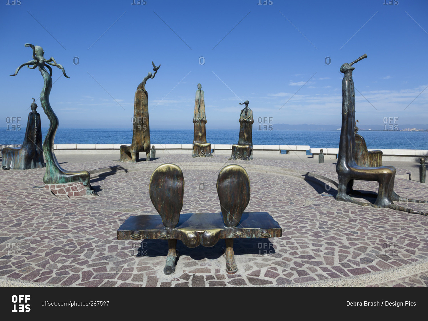 The rotunda of the sea is one of the popular sculptures on the Malecon, Puerto Vallarta, Mexico