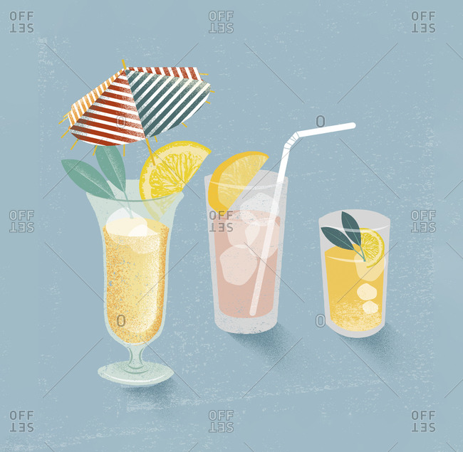 An illustration of tropical cocktails