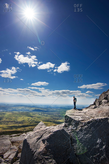 Woman taking in the view on Mt Monadnock