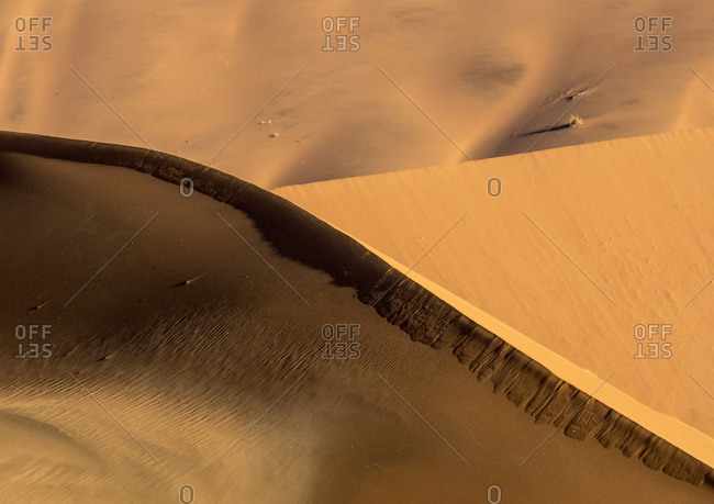 Abstract of side-lit sand dunes