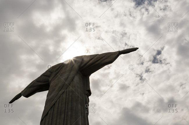 Rio de Janiero, Brazil - October 15, 2014: Lens flare of Christ the Redeemer on Rio mountaintop