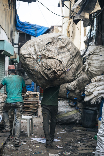 Man with big discount bag