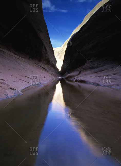 Small stream in Halls Creek Narrows, Capitol Reef National Park