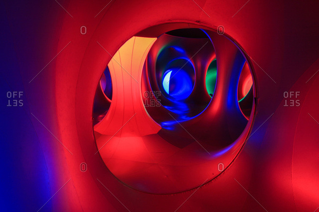 Raleigh, North Carolina, USA - May 21, 2011: Inside Amococo, a large inflatable sculpture, at a festival