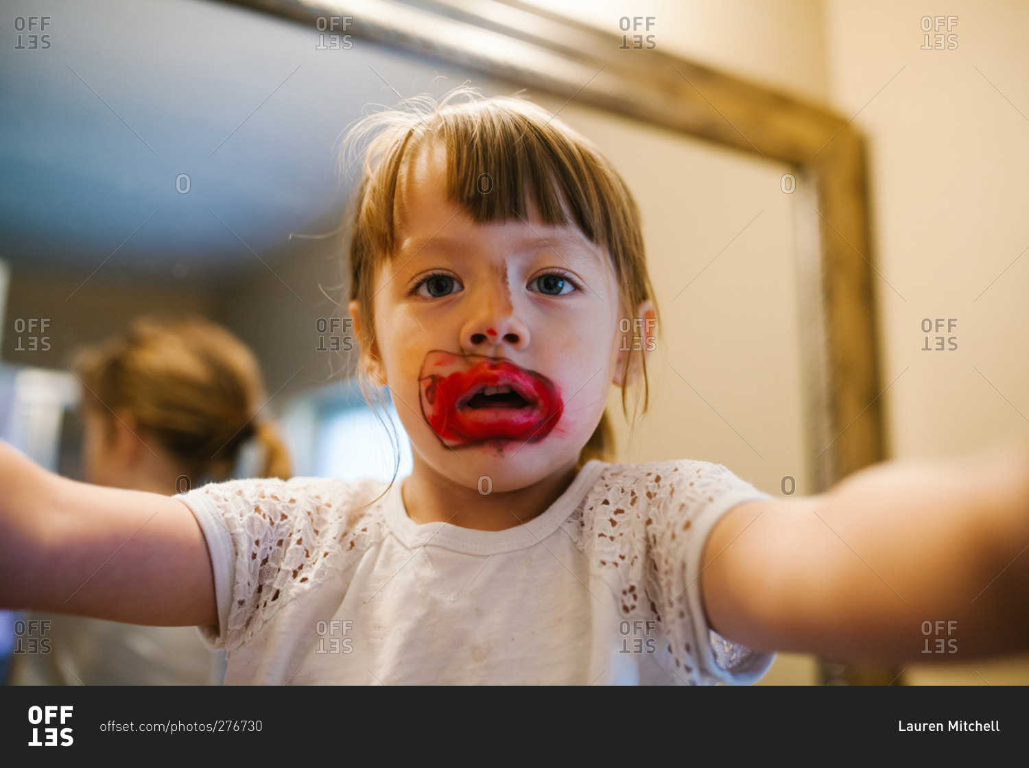 Girl with makeup around her mouth