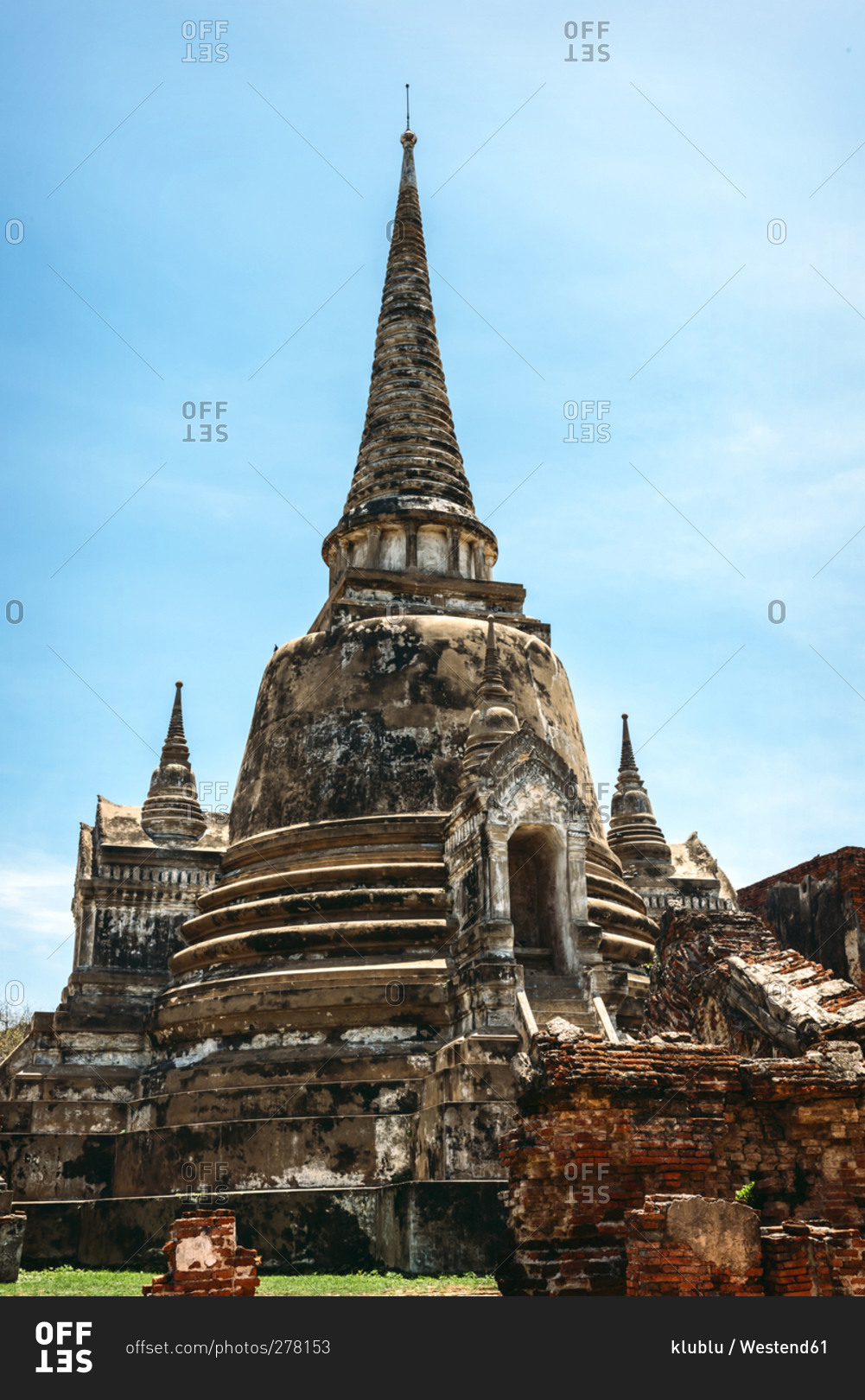 View to temple Wat Phra Si Sanphet, Ayutthaya
