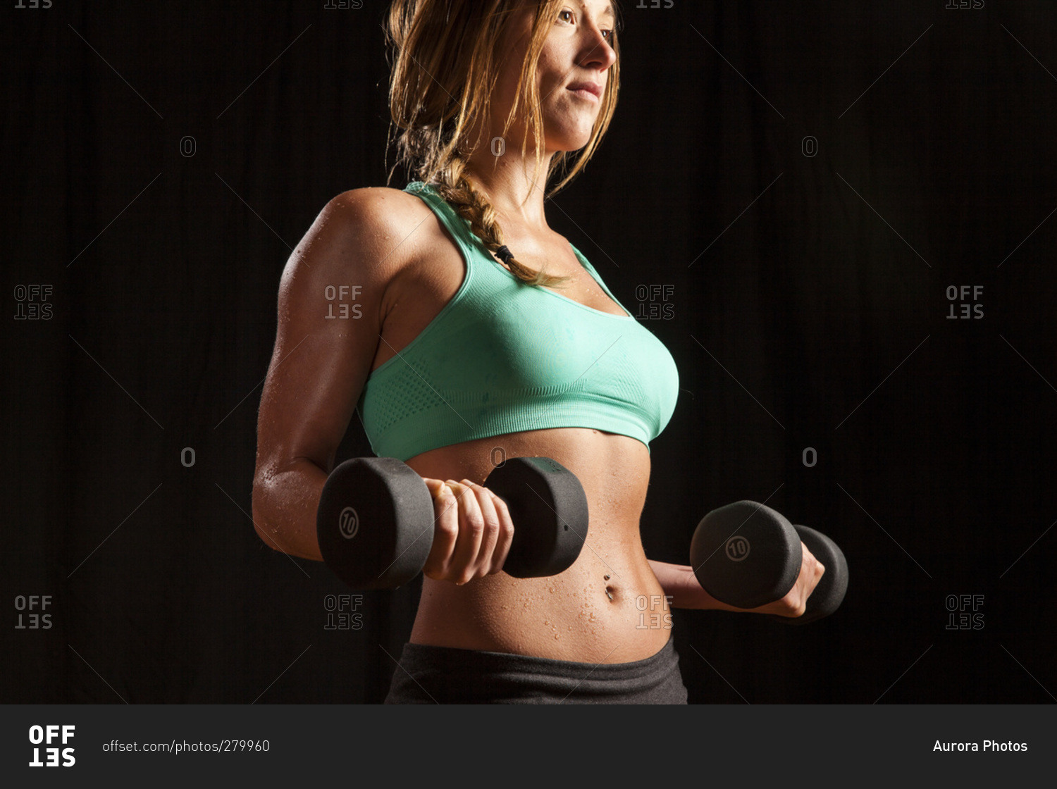 Woman lifting hand weights