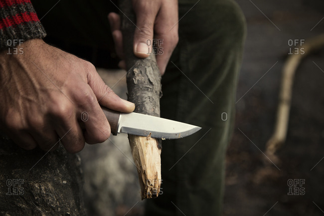 wood whittling stock photos - OFFSET