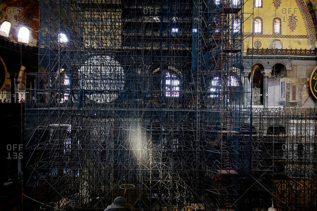 Scaffolding in Hagia Sophia, Turkey