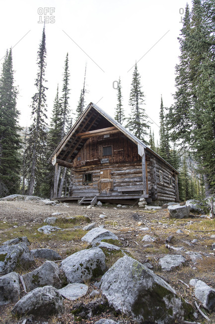 Cabin In Kokanee Glacier Park In British Columbia Canada Stock