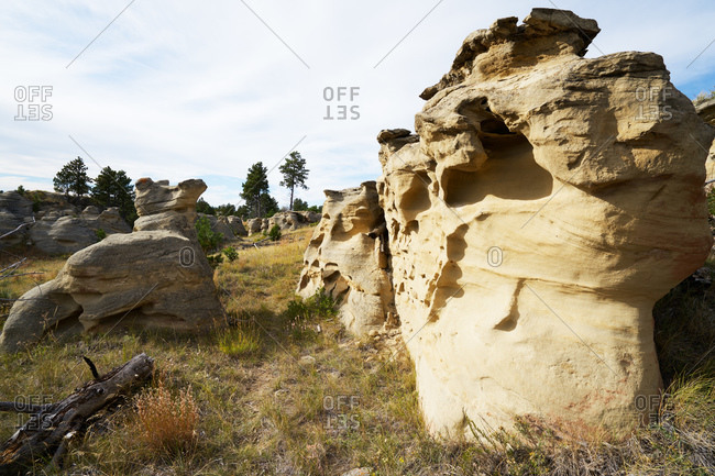 Large eroded rock formations