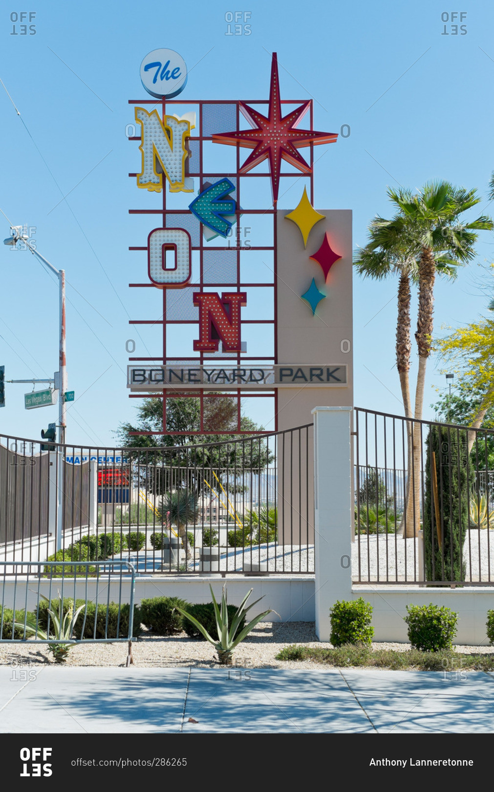 Las Vegas, Nevada April 14, 2014 Sign for the Neon Museum stock